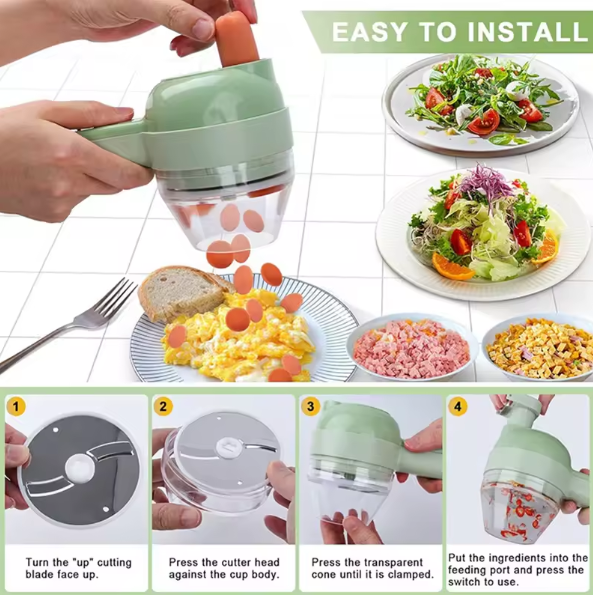 5 In 1 Electric Vegetable Cutter Set