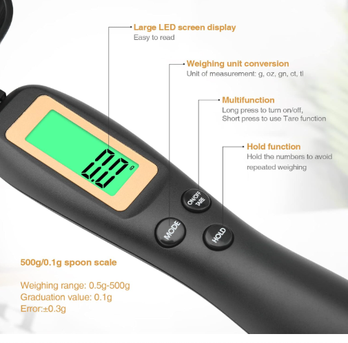 Digital Measuring Spoon, Weighing Spoon Scale 500g / 0.1g