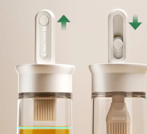 1pc Oil Dispenser Bottle BPA-Free Heat-Resistant Silicone Brush Set for Baking Cooking BBQ Kitchen Outdoor Accessory for Picnics