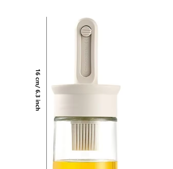 1pc Oil Dispenser Bottle BPA-Free Heat-Resistant Silicone Brush Set for Baking Cooking BBQ Kitchen Outdoor Accessory for Picnics