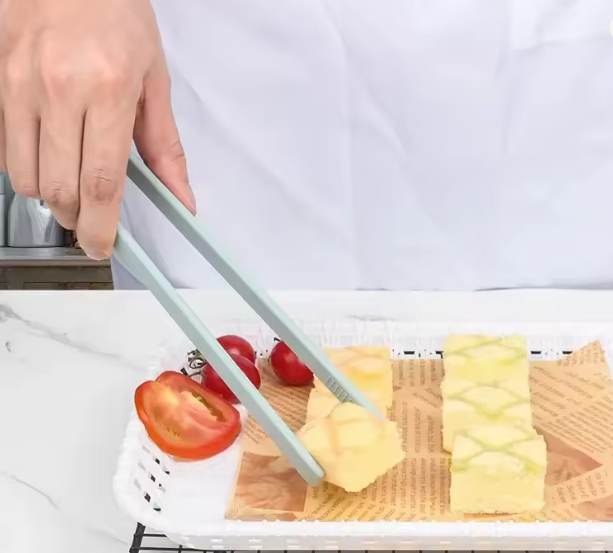 Salad Food Tongs Anti-slip Silicone Kitchen Utensils Barbecue Clip Three Prong Pliers Cookware Bbq Tool Chef Tools Gadgets Bar