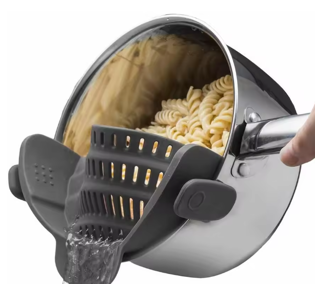 Silicone Kitchen Strainer Clip On Pots and Pans Drain Rack Pasta Noodle Vegetable Fruit Strainer Colander Kitchen Gadgets