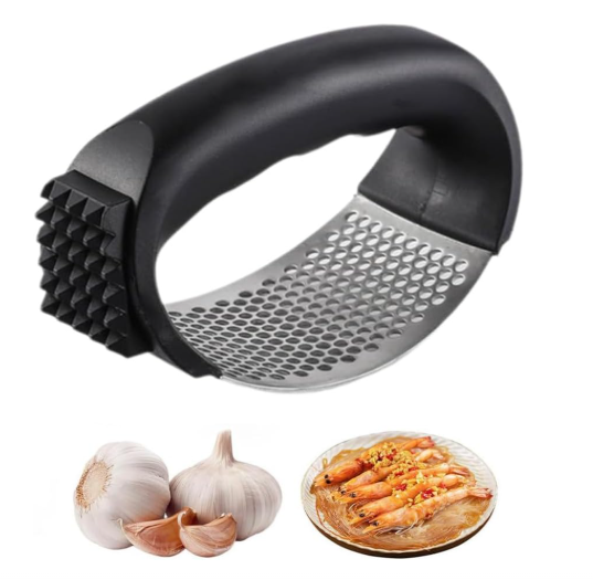 Stainless Steel Garlic Press, New Garlic Press Rocker, Home Kitchen Utensils Portable Manual Garlic Crusher for Smash Garlic Kitchen Gadgets Tools (1 Pack)