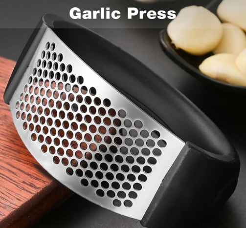 Stainless Steel Garlic Press, New Garlic Press Rocker, Home Kitchen Utensils Portable Manual Garlic Crusher for Smash Garlic Kitchen Gadgets Tools (1 Pack)