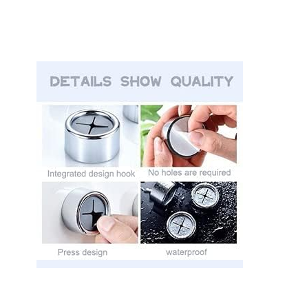 nuoshen 3 Pieces Premium Adhesive Round Towel Holder, Adhesive Towel Hooks Round Wall Mount Hook Tea Towel Holder for Bathroom, Kitchen and Home, No Drilling Required