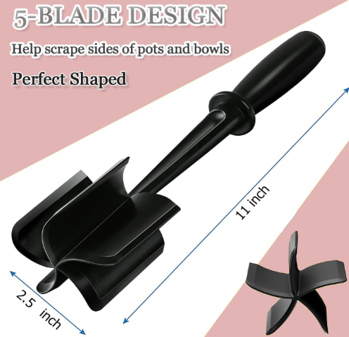 Meat Chopper, Ground Beef Chopper with 5-Blade Head, Versatile High-Temp Heat-Resistant Hamburger Mince Masher & Breaker, Non-Stick Minced Meat Separator Nylon Utensil Tool Cookware