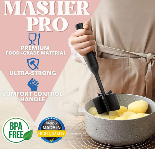 Meat Chopper, Ground Beef Chopper with 5-Blade Head, Versatile High-Temp Heat-Resistant Hamburger Mince Masher & Breaker, Non-Stick Minced Meat Separator Nylon Utensil Tool Cookware