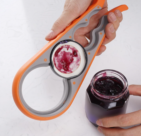 4-in-1 Jar Opener for Bottle and Lid Removal Non Slip Grip