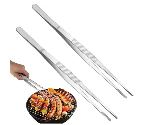 2pcs Stainless Steel Kitchen Tweezers Tongs for Cooking