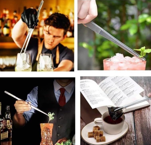 2pcs Stainless Steel Kitchen Tweezers Tongs for Cooking