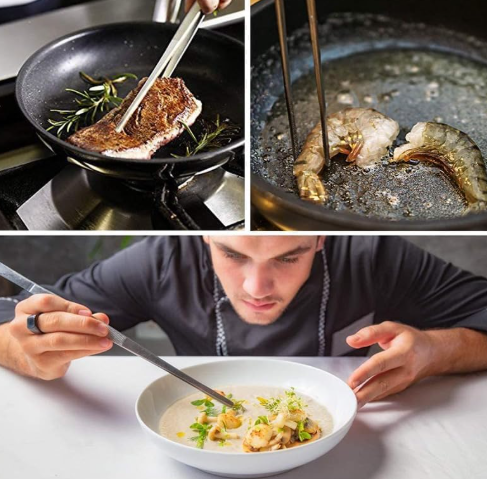 2pcs Stainless Steel Kitchen Tweezers Tongs for Cooking