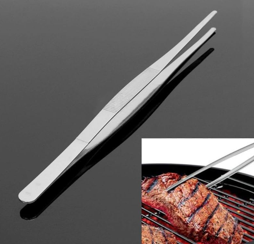 2pcs Stainless Steel Kitchen Tweezers Tongs for Cooking