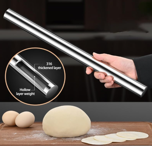 Stainless Steel Rolling Pin, Home Kitchen Baking Gadget